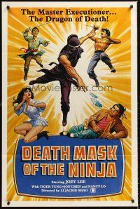 6y199 DEATH MASK OF THE NINJA 1sh '87 cool ninja art, the master executioner, dragon of death!
