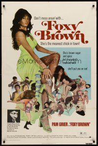6y310 FOXY BROWN 1sh '74 don't mess w/Pam Grier, meanest chick in town, she'll put you on ice!