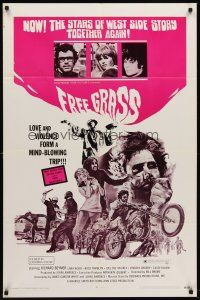 6y314 FREE GRASS 1sh '69 Lana Wood, Russ Tamblyn, wild mind-blowing pot trip!