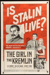 6y343 GIRL IN THE KREMLIN 1sh '57 Stalin's weird fetishism, strange rituals, plots bared!