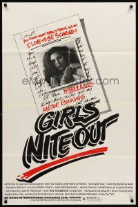 6y345 GIRLS NITE OUT 1sh '82 Rutanya Alda, Suzanne Barnes, weird & kinky horror!