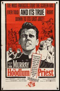 6y400 HOODLUM PRIEST 1sh '61 religious Don Murray saves thieves & killers, and it's true!