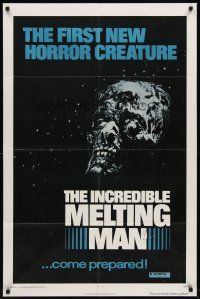 6y428 INCREDIBLE MELTING MAN 1sh '77 AIP gruesome image of the first new horror creature!