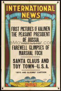 6y434 INTERNATIONAL NEWS #99 1sh '20s newsreel, Santa Claus and Toy Town-U.S.A.!