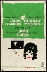6y443 IRMA LA DOUCE style B 1sh '63 Billy Wilder, great art of Shirley MacLaine & Jack Lemmon!