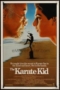 6y468 KARATE KID 1sh '84 Pat Morita, Ralph Macchio, teen martial arts classic!