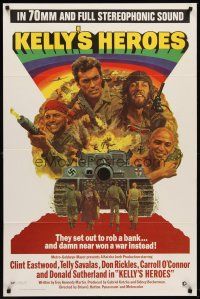 6y471 KELLY'S HEROES 1sh '70 Eastwood, Telly Savalas, Don Rickles, Donald Sutherland, WWII!