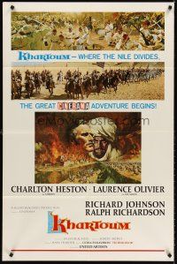 6y473 KHARTOUM style B 1sh '66 art of Charlton Heston & Laurence Olivier, Cinerama adventure!