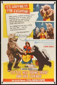 6y506 LITTLE RED RIDING HOOD & HER FRIENDS 1sh '64 see Wolf & Stinky the Skunk in haunted forest!