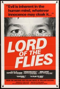 6y518 LORD OF THE FLIES 1sh R70s William Golding classic, close up of James Aubrey!