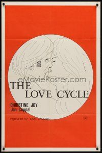 6y523 LOVE CYCLE 1sh '77 Christine Joy, Jon Coppal, sexy art of couple!