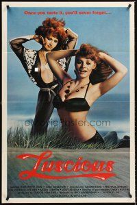 6y529 LUSCIOUS 1sh '80 Samantha Fox & Lisa DeLeeux are sexy redheads, x-rated!