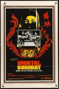 6y589 MORTAL COMBAT 1sh '81 Cheh Chang's Can que, To-Lung, cool martial arts image!