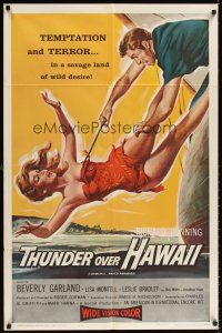 6y600 NAKED PARADISE 1sh R60 sexy Beverly Garland, Richard Denning, Thunder Over Hawaii!