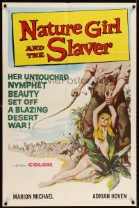 6y604 NATURE GIRL & THE SLAVER 1sh R67 artwork of naked untouched beauty Marion Michael!
