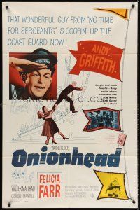 6y651 ONIONHEAD 1sh '58 Andy Griffith is goofing up in the United States Coast Guard now!