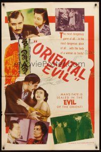 6y656 ORIENTAL EVIL 1sh '51 Man's Fate is sealed in the Evil of the Orient, Martha Hyer!
