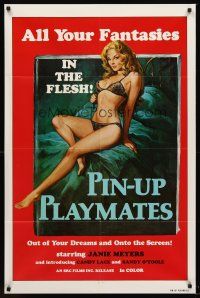 6y675 PIN-UP PLAYMATES 1sh '70s out of your dreams and onto the screen, sexy artwork!