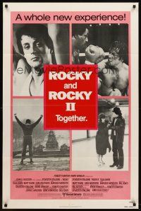 6y735 ROCKY/ROCKY II 1sh '80 Sylvester Stallone boxing classic double-bill, great images!