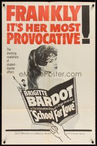 6y758 SCHOOL FOR LOVE 1sh '60 Futures vedettes, sexy Brigitte Bardot, her most provocative movie!