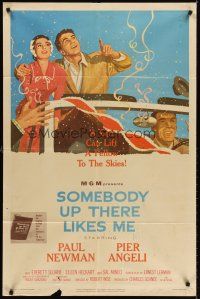 6y812 SOMEBODY UP THERE LIKES ME 1sh '56 Paul Newman as boxing champion Rocky Graziano!