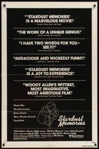 6y835 STARDUST MEMORIES 1sh '80 directed by Woody Allen, Charlotte Rampling!
