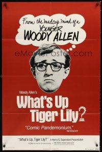 6y980 WHAT'S UP TIGER LILY 1sh R78 wacky Woody Allen Japanese spy spoof with dubbed dialog!
