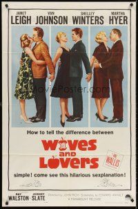 6y991 WIVES & LOVERS 1sh '63 Janet Leigh, Van Johnson, Shelley Winters, sexy Martha Hyer!