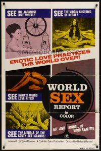 6y995 WORLD SEX REPORT 1sh '72 wild sexy images from pseudo-documentary!