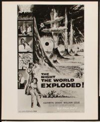 6z213 NIGHT THE WORLD EXPLODED 11 8x10 stills '57 Kathryn Grant, includes cool poster image!