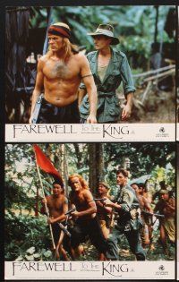 6z738 FAREWELL TO THE KING 8 color English FOH LCs '89 Nick Nolte as king of jungle, John Milius!
