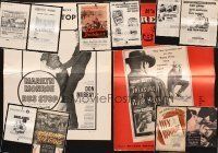 7a027 LOT OF 73 CUT AND UNCUT FOLDED AND UNFOLDED PRESSBOOKS '37 - '80 Bus Stop, Alamo & more!