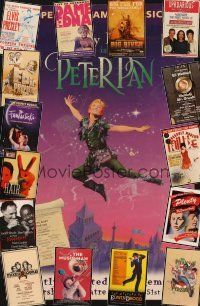 7a033 LOT OF 16 STAGE PLAY WINDOW CARDS '80s-90s Peter Pan, Hair, Thoroughly Modern Millie & more!