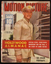 7a161 MOTION PICTURE magazine February 1943 portrait of Lt. Clark Gable U.S. Army Air Forces!