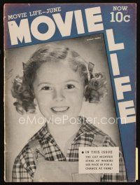 7a171 MOVIE LIFE magazine June 1938 wonderful smiling portrait of cute Shirley Temple!