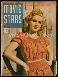 7a166 MOVIE STARS PARADE magazine July 1942 great waist-high portrait of sexy Betty Grable!