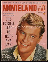 7a179 MOVIELAND magazine December 1961 the terrible cost of Troy Donahue's new love + Elvis!