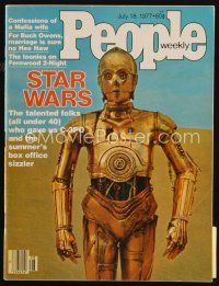 7a185 PEOPLE MAGAZINE magazine July 18, 1977 C-3PO from Star Wars on cover + great inside story!
