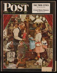 7a190 SATURDAY EVENING POST magazine April 3, 1948 great April Fools art by Norman Rockwell!