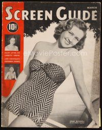 7a180 SCREEN GUIDE magazine March 1939 sexy Joan Blondell, Ann Sheridan & Loretta Young!