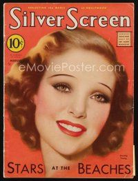 7a111 SILVER SCREEN magazine August 1932 artwork of beautiful Loretta Young by John Rolston Clarke!