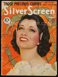 7a117 SILVER SCREEN magazine August 1934 incredible art of Kay Francis by John Rolston Clarke!