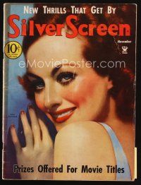 7a120 SILVER SCREEN magazine November 1934 art of sexy Joan Crawford by John Rolston Clarke!