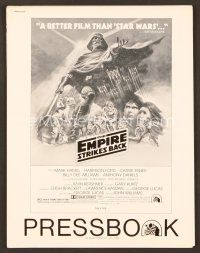 7a419 EMPIRE STRIKES BACK pressbook '80 George Lucas sci-fi classic, cool artwork by Tom Jung!