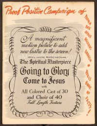 7a432 GOING TO GLORY COME TO JESUS pressbook R48 an all-black spiritual masterpiece!