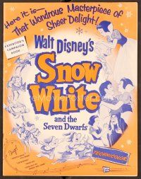 7a481 SNOW WHITE & THE SEVEN DWARFS pressbook R58 Walt Disney animated cartoon fantasy classic!