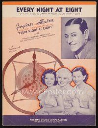7a335 EVERY NIGHT AT EIGHT sheet music '35 George Raft, Alice Faye, Frances Langford, title song!