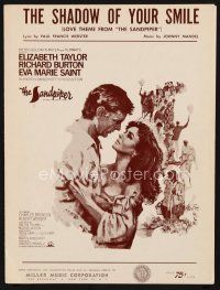7a367 SANDPIPER sheet music '65 Elizabeth Taylor & Richard Burton, The Shadow of Your Smile!