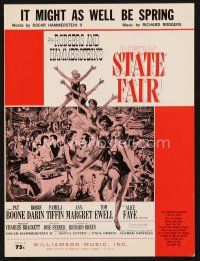 7a373 STATE FAIR sheet music '62 Rodgers & Hammerstein, It Might as Well Be Spring!