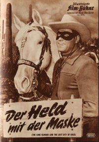 7a256 LONE RANGER & THE LOST CITY OF GOLD German program '59 masked Clayton Moore, different!